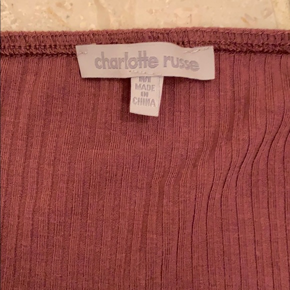 Charlotte Russe burgundy off shoulder long sleeve - Picture 3 of 3